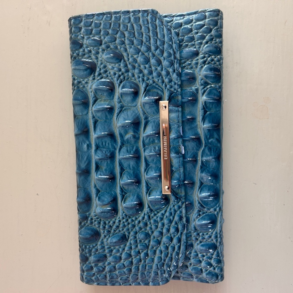 Brahmin Blue Crocodile Embossed Clutch